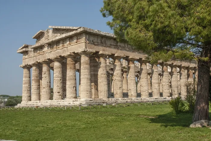 Framed Print : The ancient Doric Temple of Ceres or Temple of Athena in in the archaeological site of Paestum Framed Print : The ancient Doric Temple of Ceres or Temple of Athena in in the archaeological site of Paestum