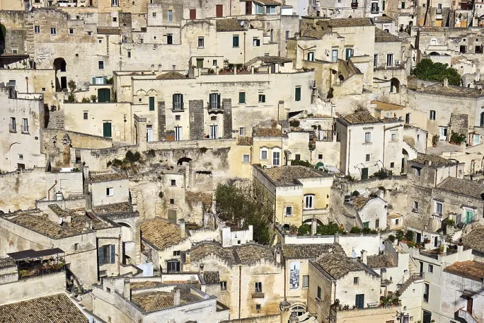 Framed Print : Detail of the ancient houses of Matera in southern Italy