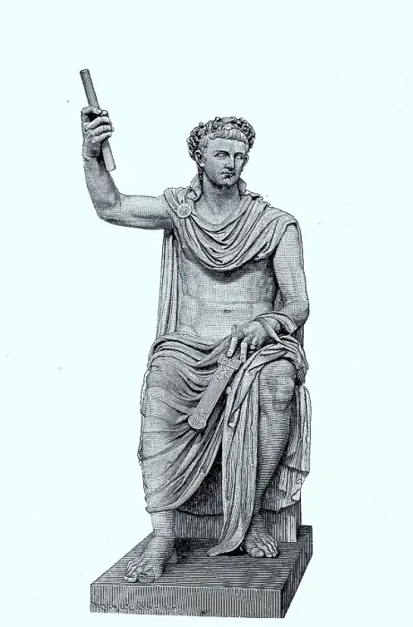 Framed Print : The ancient marble statue of Tiberius in the Vatican Museum in Rome Framed Print : The ancient marble statue of Tiberius in the Vatican Museum in Rome