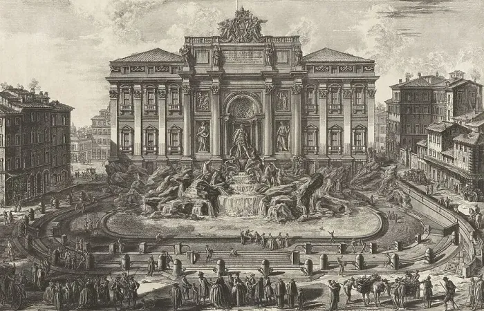 Framed Print : Ancient Rome, perspective view of the great fountain of the Virgin Mary Framed Print : Ancient Rome, perspective view of the great fountain of the Virgin Mary