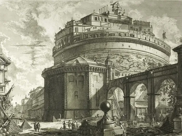 Framed Print : Ancient Rome, View of the Mausoleum of Emperor Hadrian