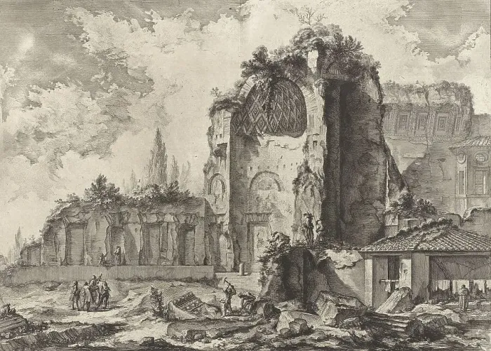 Framed Print : Ancient Rome, View of the Ruins of Two Triclinia Framed Print : Ancient Rome, View of the Ruins of Two Triclinia