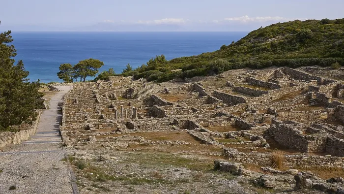 Framed Print : Ancient ruins on a hill with a view of the sea and a path in the foreground Framed Print : Ancient ruins on a hill with a view of the sea and a path in the foreground
