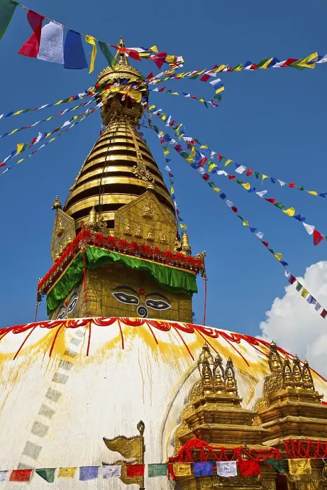Framed Print : Ancient stupa Swayambhunath is a religious complex in the Kathmandu Framed Print : Ancient stupa Swayambhunath is a religious complex in the Kathmandu