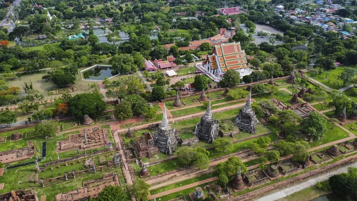 Framed Print : An ancient temple complex next to a city and a modern temple Framed Print : An ancient temple complex next to a city and a modern temple