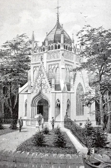 Framed Print : The Andrassy Mausoleum in the castle park of Trebilov Castle