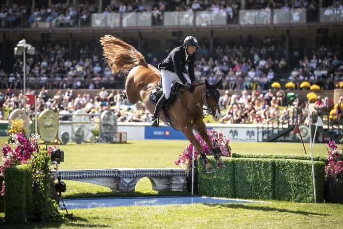 Framed Print : Andre Thieme of Germany and riding DSP Chakaria compete in the first round of the 1 Framed Print : Andre Thieme of Germany and riding DSP Chakaria compete in the first round of the 1