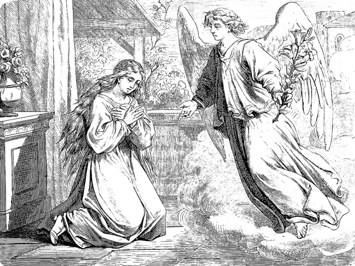 Framed Print : The angel announces the birth of Jesus to the Virgin Mary Framed Print : The angel announces the birth of Jesus to the Virgin Mary