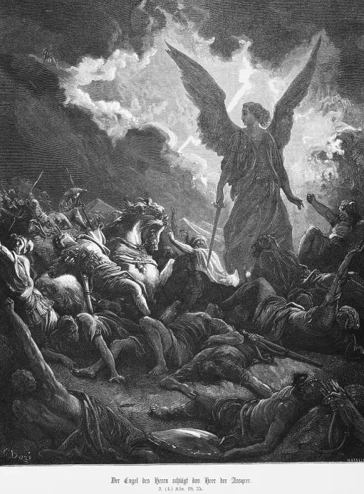Framed Print : The angel of the Lord smites the army of the Assyrians Framed Print : The angel of the Lord smites the army of the Assyrians
