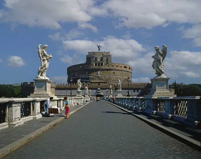 Framed Print : Angel's Bridge in front of Castel Sant'Angelo in Rome