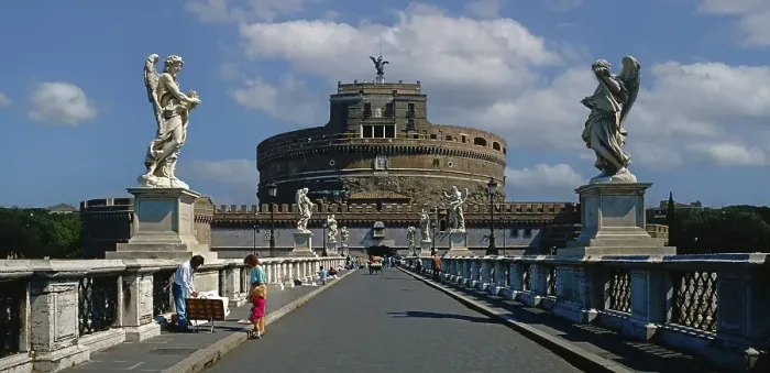 Framed Print : Angel's Bridge in front of Castel Sant'Angelo in Rome Framed Print : Angel's Bridge in front of Castel Sant'Angelo in Rome