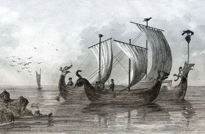 Framed Print : Angelsaechsische Segelboote