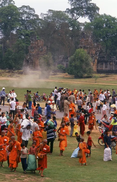 Framed Print : Angkor Thom is located one mile north of Angkor Wat