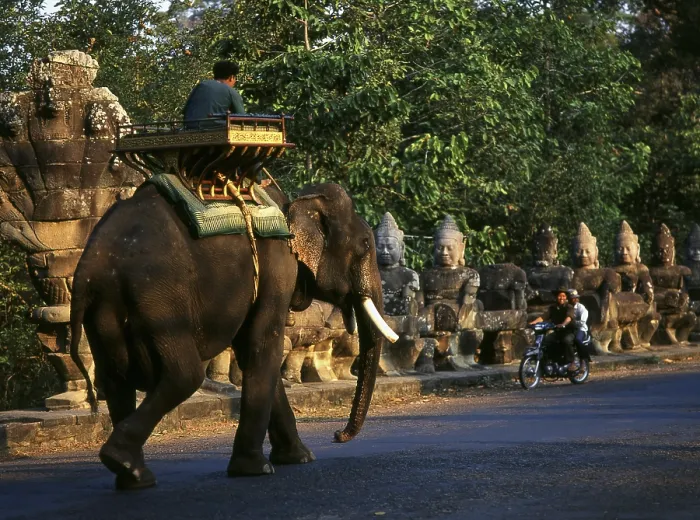 Framed Print : Angkor Thom is located one mile north of Angkor Wat