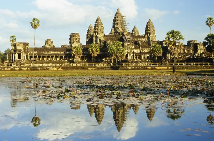 Framed Print : Angkor Wat, reflected in the lotos lake