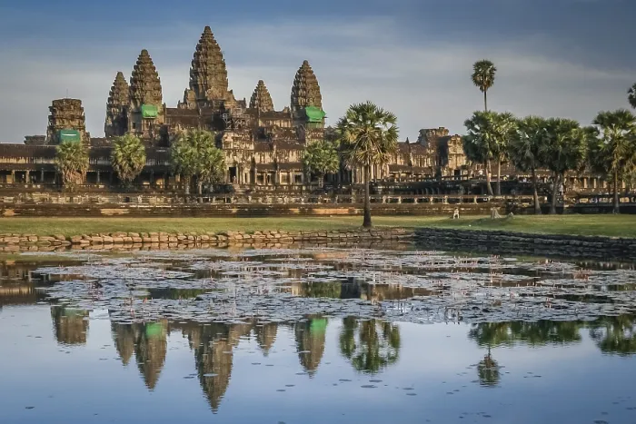Framed Print : Angkor Wat temple reflection in water Framed Print : Angkor Wat temple reflection in water