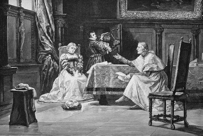 Framed Print : Anne Boleyn and Cardinal Bolsen, England