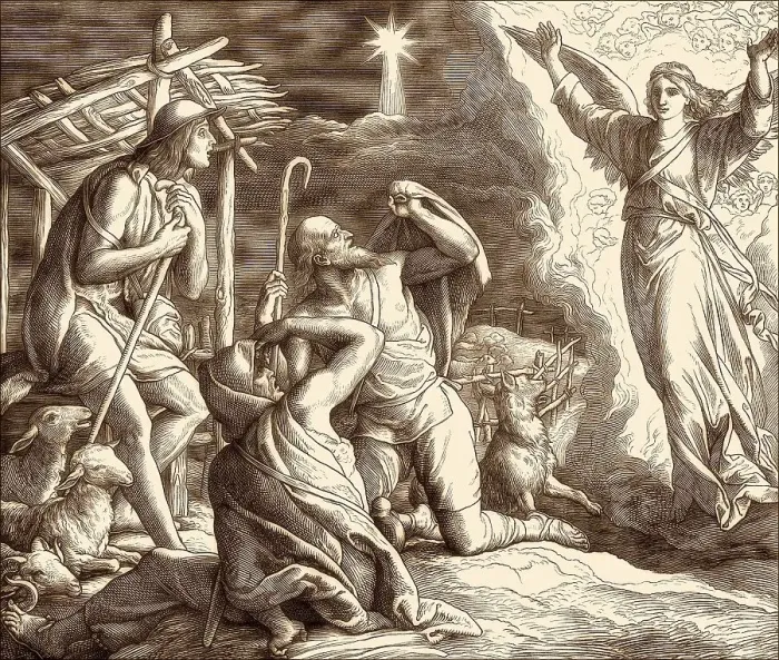 Framed Print : The annunciation to the shepherds Framed Print : The annunciation to the shepherds