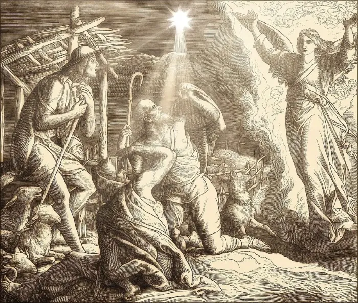Framed Print : The annunciation to the shepherds Framed Print : The annunciation to the shepherds