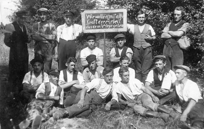 Framed Print : Anti work, historical photo, circa 1920