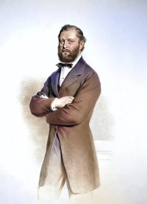Framed Print : Anton Bergmueller (1822-1870), owner of the Huetteldorf brewery