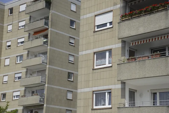 Framed Print : Apartment block, residential building