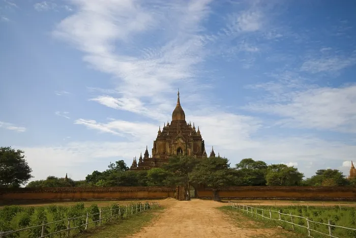 Framed Print : Approach to a pagoda, Bagan, Burma