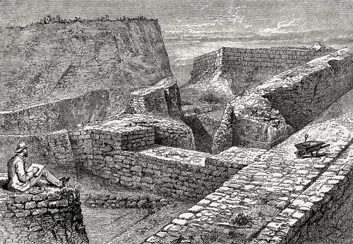 Framed Print : Archaeological excavation of Hisarlik or Troy