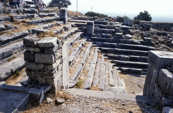 Framed Print : Archaeological site Ruins of the ancient Greek city of Priene, Turkey, 1997, Bouleuterion, senate or council building, Asia