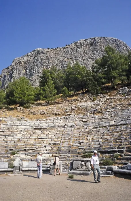 Framed Print : Archaeological site Ruins of the ancient Greek city of Priene, Turkey, 1997 Tourist group in the amphitheatre, Asia Framed Print : Archaeological site Ruins of the ancient Greek city of Priene, Turkey, 1997 Tourist group in the amphitheatre, Asia