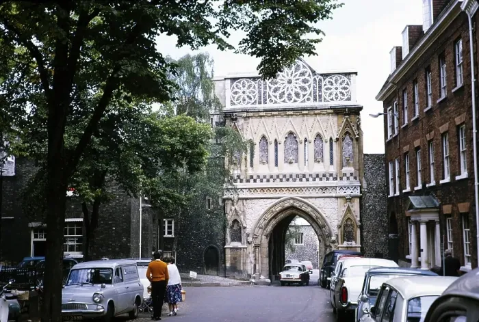 Framed Print : Arched entrance to Norwich Cathedral, Norfolk, England 1966 Framed Print : Arched entrance to Norwich Cathedral, Norfolk, England 1966