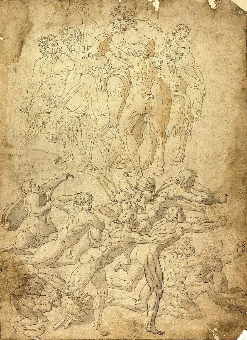 Framed Print : Archers Shooting at a Herm, Triumph of Bacchus and Other Studies
