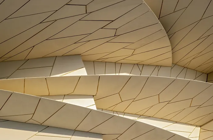 Framed Print : Architectural detail, National Museum of Qatar building