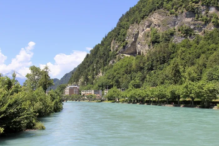 Framed Print : The architecture of the beautiful tourist town of Interlaken