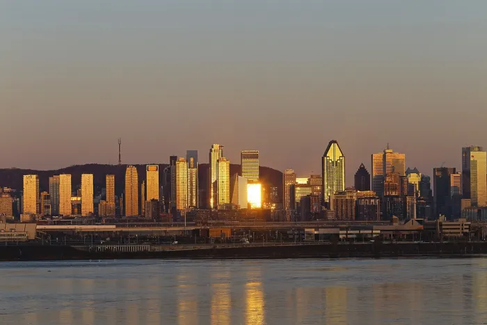 Framed Print : Architecture, city skyline at sunrise