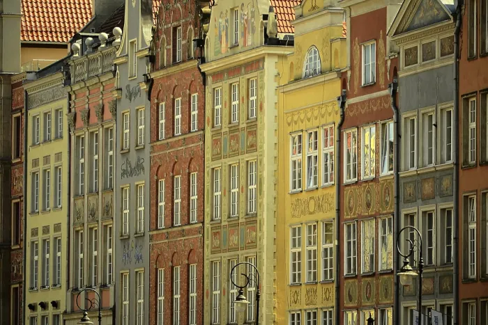 Framed Print : Architecture of old town in the center of Gdansk Framed Print : Architecture of old town in the center of Gdansk