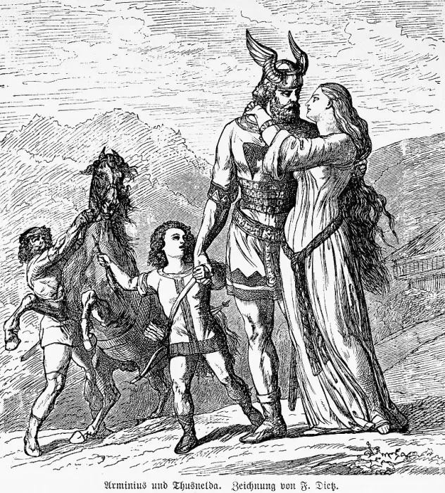 Framed Print : Arminius and Thusnelda, Germania Framed Print : Arminius and Thusnelda, Germania