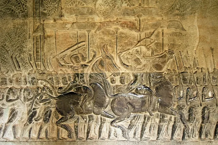 Framed Print : Army of King Suryavarman II in movement