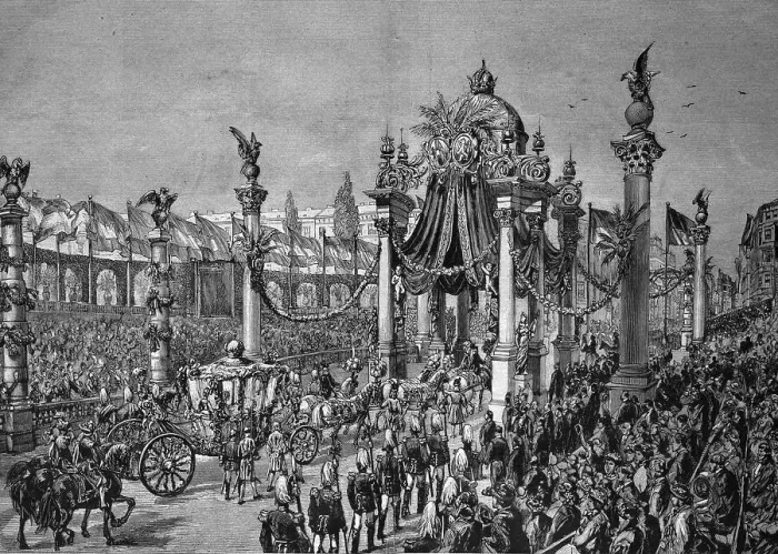 Framed Print : The arrival of Princess Stephanie of Belgium in Vienna Framed Print : The arrival of Princess Stephanie of Belgium in Vienna