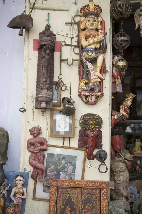 Framed Print : Art shop selling old artifact, Udaipur