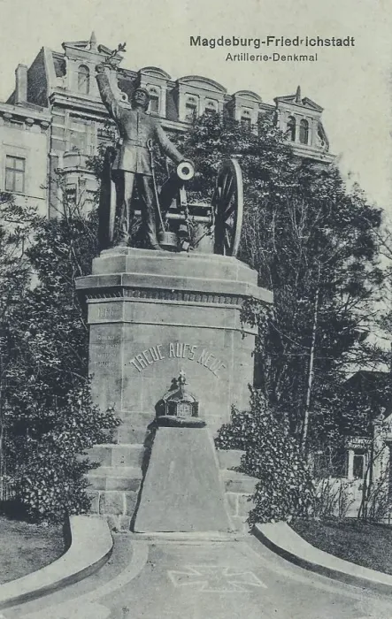 Framed Print : Artillery monument in Magdeburg Friedrichstadt