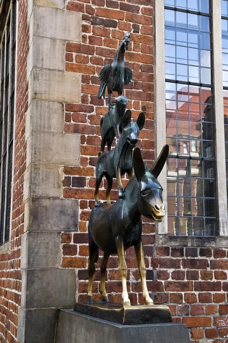 Framed Print : artist Gerhard Marcks, Bremen Town Musicians