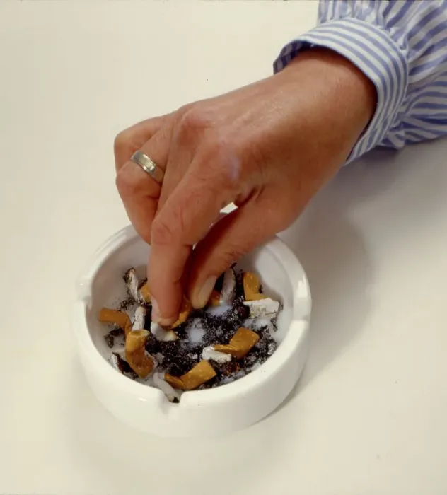 Framed Print : Ashtray with cigarette butts, ashtray Framed Print : Ashtray with cigarette butts, ashtray