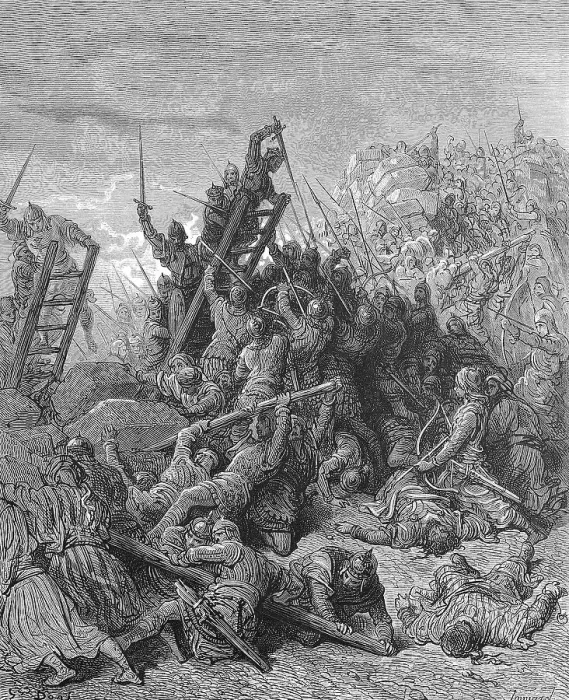 Framed Print : Assault on Damiette, Damiette was an important town at the time of the Crusades in the 12th and 13th centuries