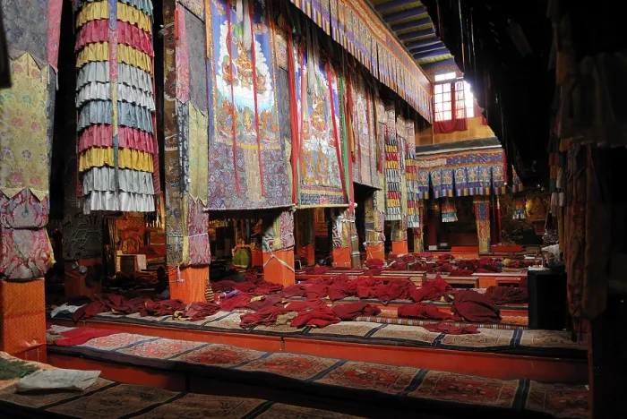 Framed Print : Assembly hall, Ganden monastery near Lhasa