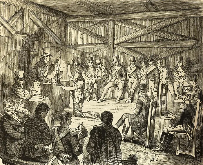 Framed Print : Assembly of the secret society of Carbonari or Karbonari in the assembly building Framed Print : Assembly of the secret society of Carbonari or Karbonari in the assembly building
