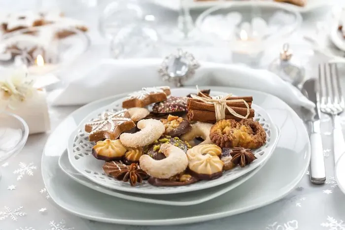 Framed Print : Assortment of Christmas cookies on the table