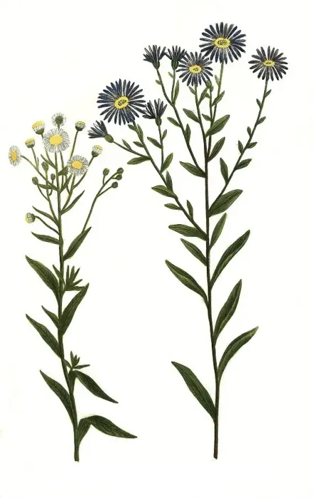 Framed Print : Aster ramosus canadensis flore caeruleo and Aster flore chamomillae Framed Print : Aster ramosus canadensis flore caeruleo and Aster flore chamomillae