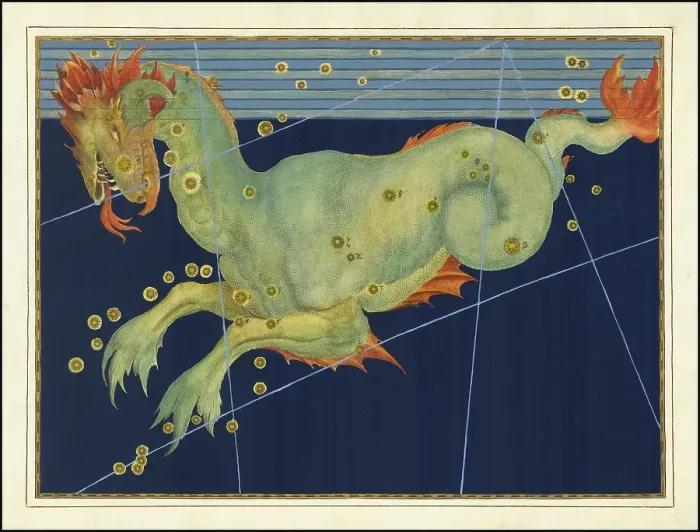 Framed Print : Astronomy. The celestial atlas, the Uranometria, Ptolemaic constellations, by Johann Bayer (1572 - 7 March 1625), German astronomer, Cetus, whale, constellation in the vicinity of the celestial equator Framed Print : Astronomy. The celestial atlas, the Uranometria, Ptolemaic constellations, by Johann Bayer (1572 - 7 March 1625), German astronomer, Cetus, whale, constellation in the vicinity of the celestial equator