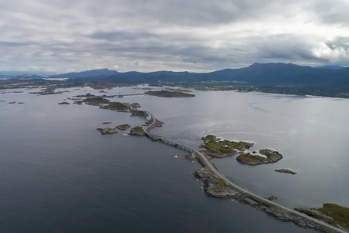 Framed Print : Atlantic Road in Norway at Summer Day. Aerial View Framed Print : Atlantic Road in Norway at Summer Day. Aerial View